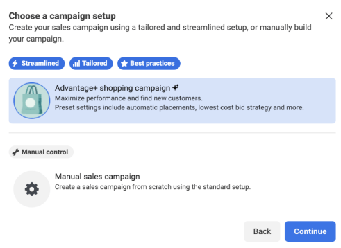 Meta Advantage Plus Shopping Campaign